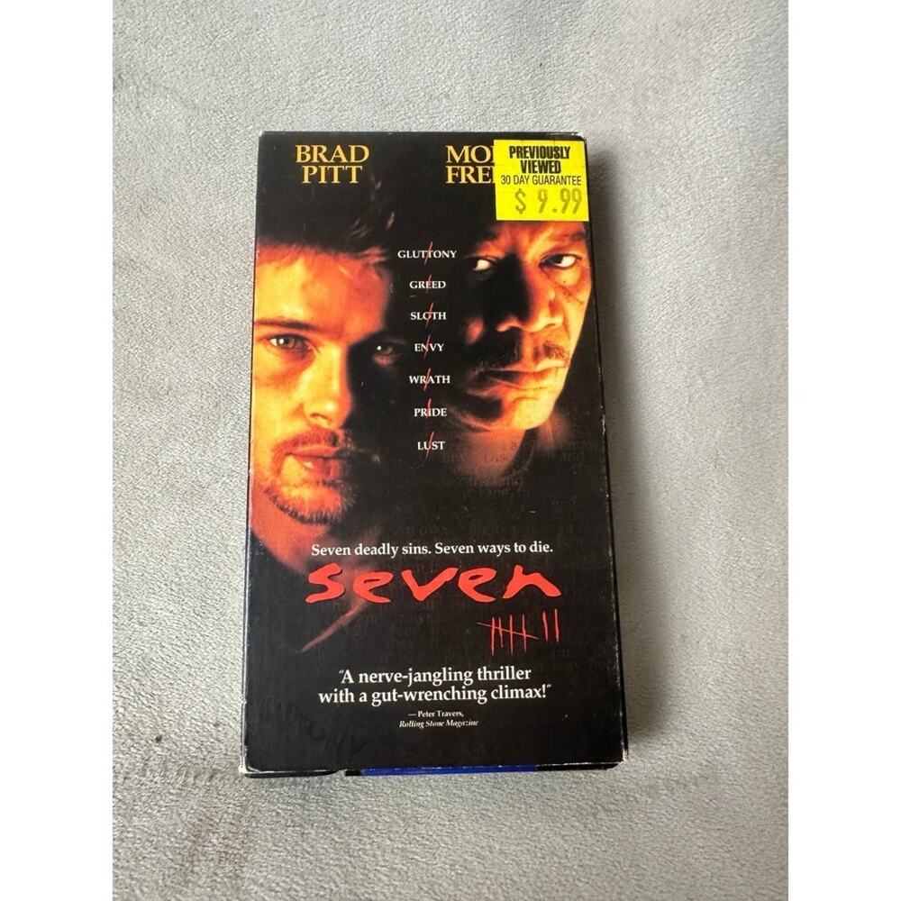 Seven vintage VHS tape